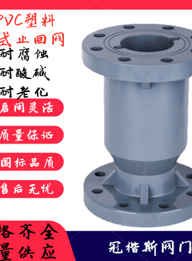 速发UPVC塑料立式酸球止回阀H41F化工管道耐腐蚀法碱兰芯单向阀D2
