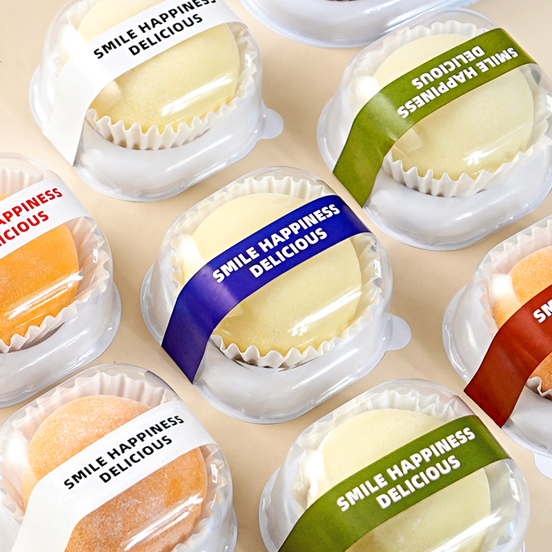 速发雪媚娘包装盒单个大福透明打包盒子甜吸2/4托品塑带纸粒家用