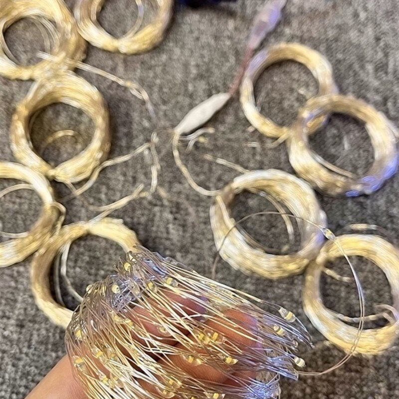 速发婚庆道具铜丝线灯串米粒灯婚礼星意灯背景创空吊网铁丝顶装饰