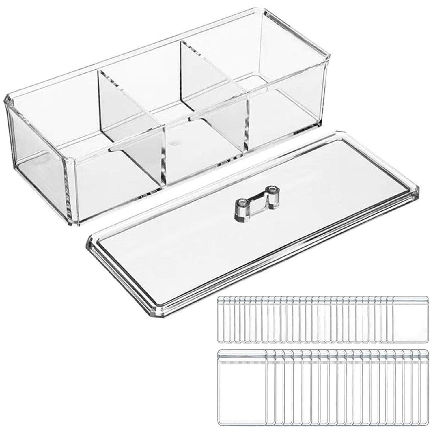桌面收纳盒透明亚克力防尘饰品收纳首饰盒耳钉耳环戒指存放盒,收纳整理,首饰盒,淘宝优惠券,粉丝福利购,淘宝优惠卷