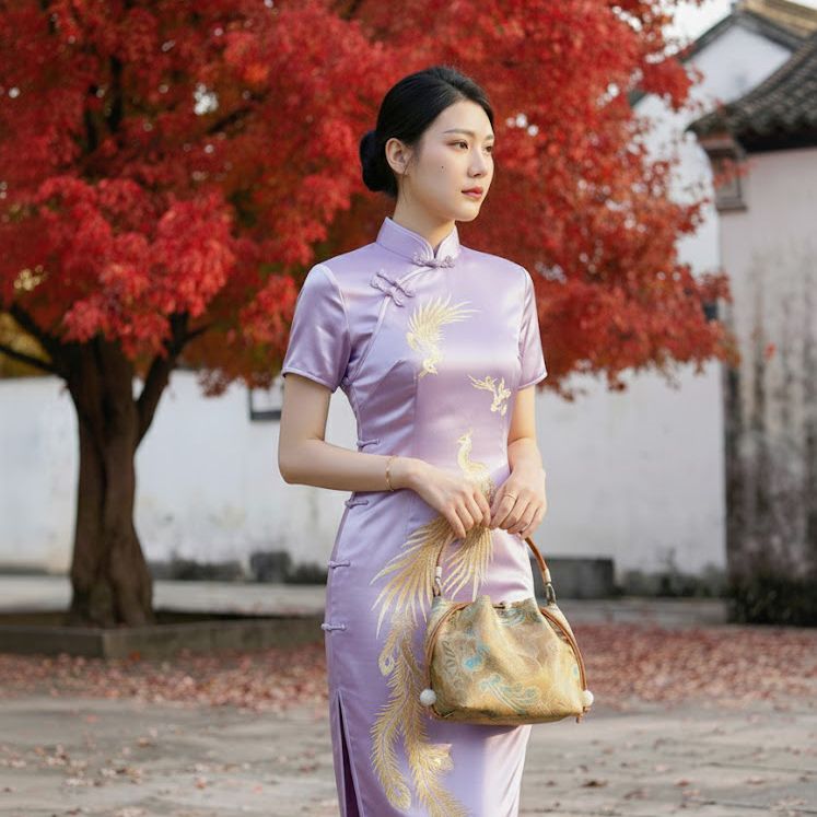 曼莎国风宋锦新中式香云纱手提斜挎刺绣真丝女包旗袍包包