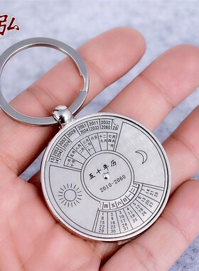 速发卓弘 车属日历罗盘五十年历转挂随身汽金扣盘件可转动男士