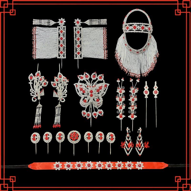 速发戏曲戏剧头剧越剧青衣花旦京面小旦旦角全套包头头饰双光水钻