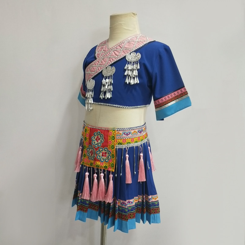 速发民族舞蹈服2020夏季黛帕同款演出服艺考宽松苗族儿童中国风表