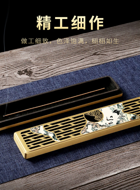 速发纯铜加厚彩绘卧香炉沉内香插香盒线香檀香室香炉供佛炉禅意摆