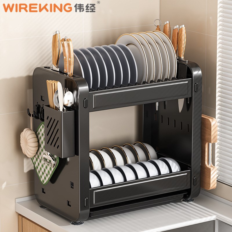 速发碗碟架台面沥水物碗柜厨房置放架多功能架碗盘碗碟碗筷收纳架