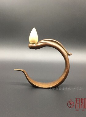 速发实心铜仿古玉游龙倒熏香摆件架铜禅意意境迷你倒流香茶宠香纯