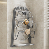 速发锅盖架器壁挂免打孔多功能物房置厨架放置子沥水架菜板收纳架