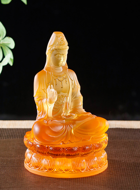 快速发货琉璃南海观音菩萨佛像客厅家用坐莲供奉佛摆件Z净瓶观世