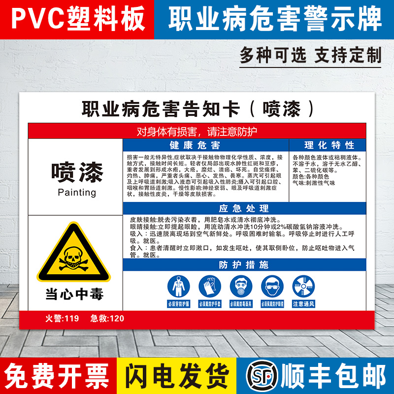 职业危害告知卡牌车间标志