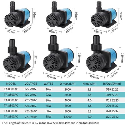 Fish Tank Variable Frequency Adjustable Submersible Pump Fi