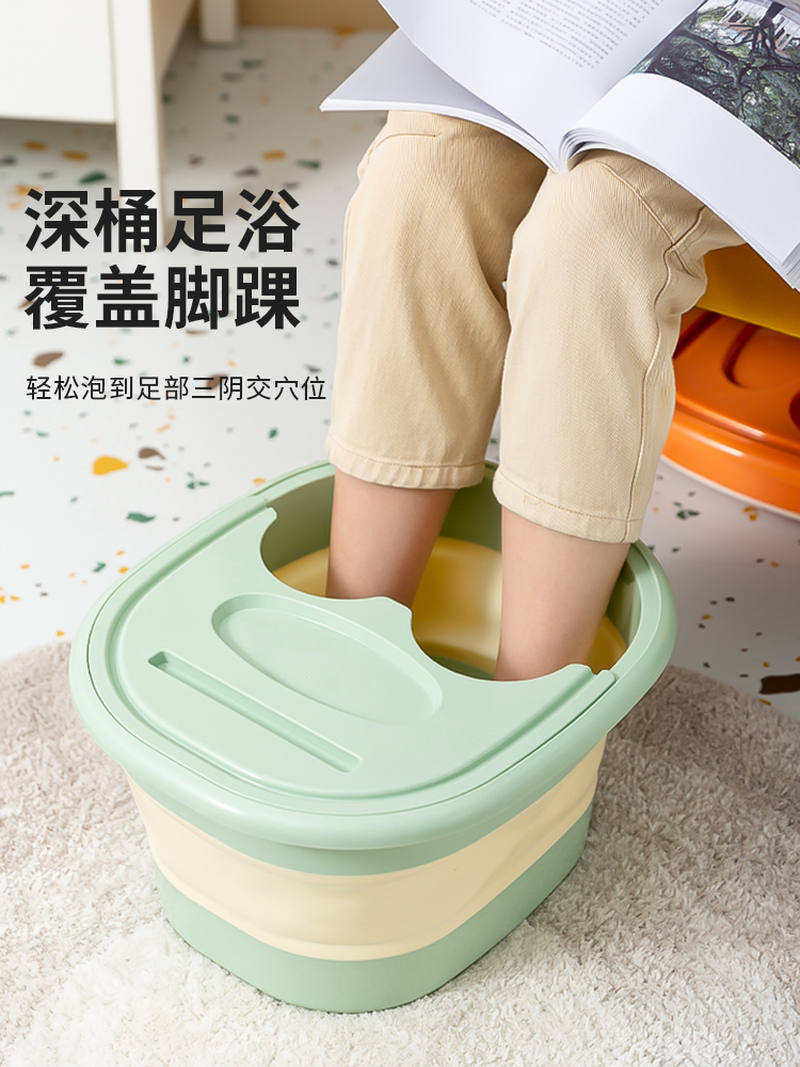儿童泡脚桶洗脚盆宝宝小孩专用折叠可携式家用足浴桶过小腿号宿舍