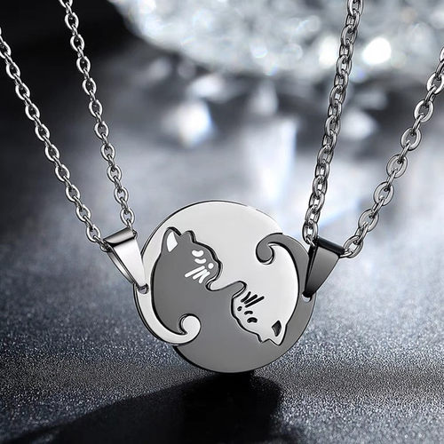 极速tching Couple Necklace Simple Friendship Gift Couple Jew