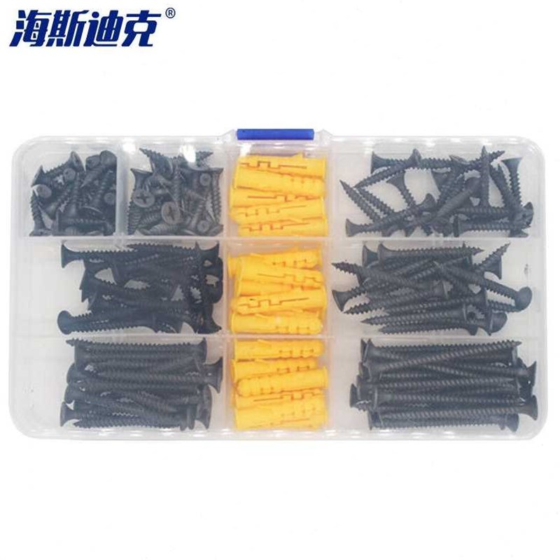海斯迪克gnjz47干壁钉木板螺丝钉套装组合盒装螺丝M35M4螺丝膨