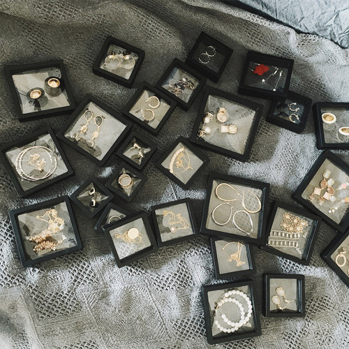 极速10pcs/lot Transparent Jewelry Display Box Case Ring Neck