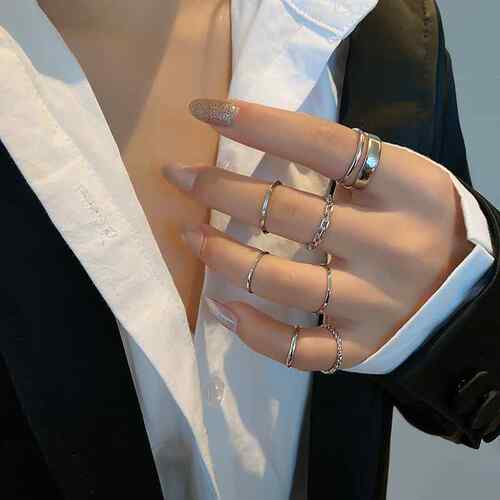 极速7pcs Fashion Jewelry Rings Set Hot Selling Metal Alloy H