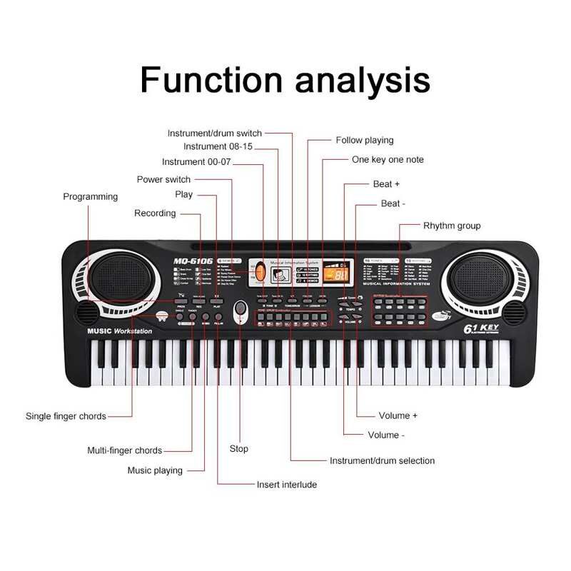 61 Key Electric Digital Key Board Piano Musical Instruments