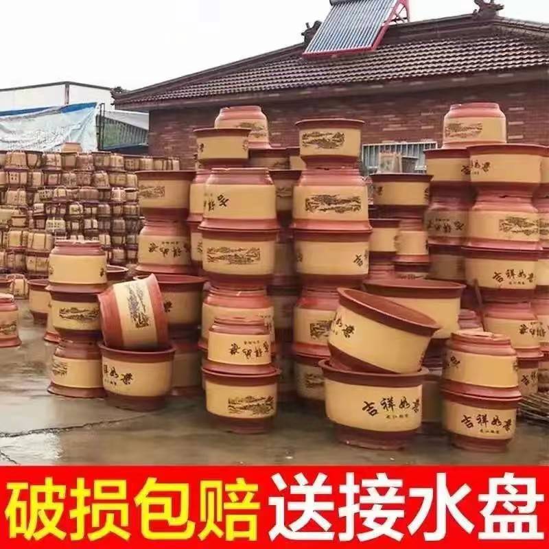 陶瓷大号陶土粗陶大尺码花盆清紫砂仓盆景处理桂花兰花盆落地花盆