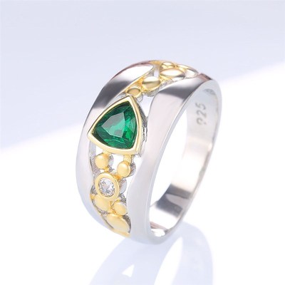 Huitan Vintage Hollow-out Band Ring Evening Dance Party Acce
