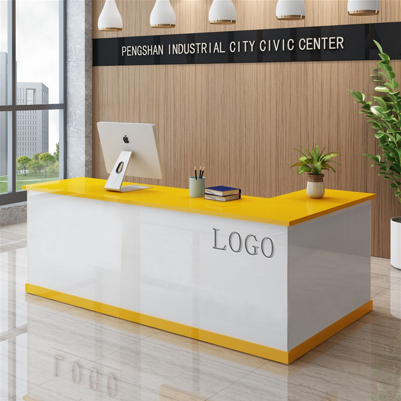 前台收银台接待台店铺小型烤漆石纹商用办公桌吧台水果店超市柜台