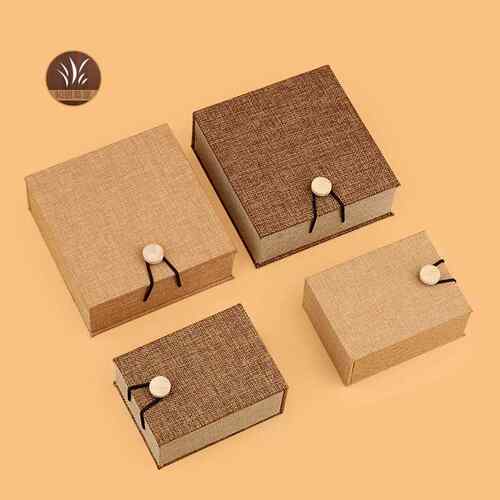 极速Hessian wooden buckle jewelry box stationery ring hand