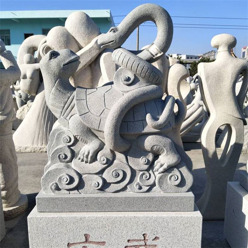 。石雕古代四大神兽 青龙白虎朱雀玄武动物摆件 住宅四圣兽雕刻装