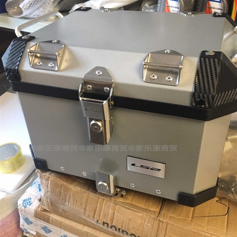 LS2尾箱42/50/60L大后备箱摩托车边箱三箱/铝合金靠背可拆卸改装