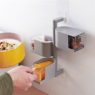 厨房放佐料盒的架子调味料调料作料架收纳调置物架壁挂墙上免打孔