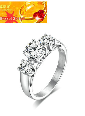 韩版饰品爪镶锆石婚庆戒指韩版女士戒指时尚饰品钻戒ring