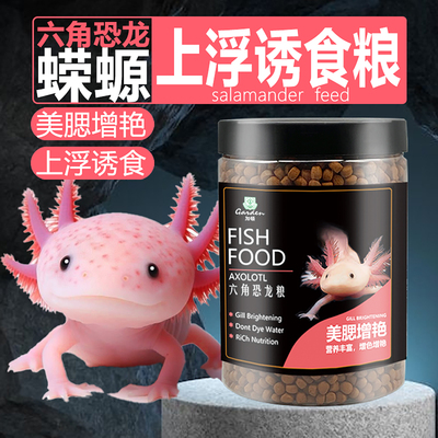 【六角恐龙】六角恐龙饲料蝾螈上浮娃娃鱼饲料专用发色不混水鱼粮