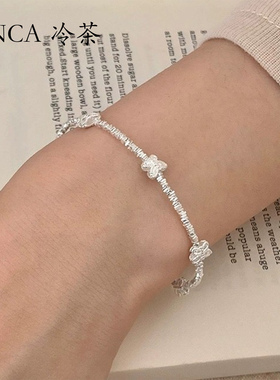 S925银蝴蝶结手工串珠手链