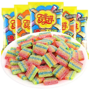珍宝珠酸条软糖迷你酸条棒网红彩虹水果糖幼儿园分享儿童糖果零食