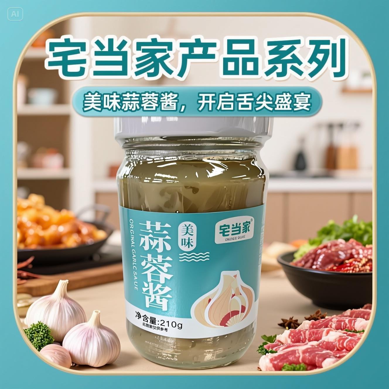 蒜泥蒜蓉酱辣椒酱烤生蚝小龙虾烤茄子海鲜火锅酱蘸调料蒜蓉酱商用