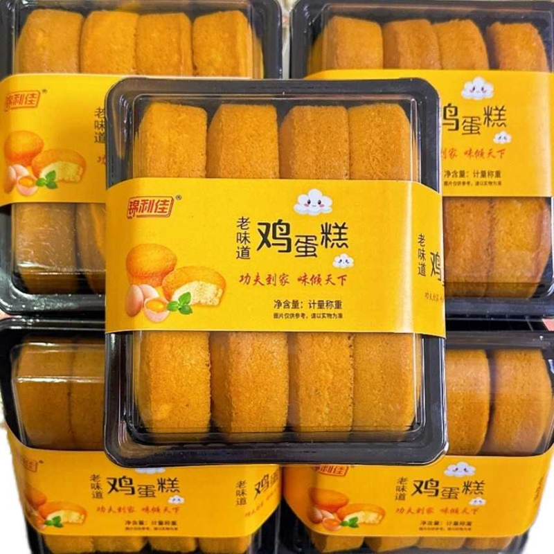 鸡蛋糕老式糕点海绵色泽早餐金黄面包整箱营养北京批发盒装一整箱