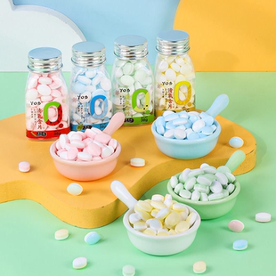 清口含片无糖薄荷糖口气清新V清氧维C瓶装 约会接吻水果味网红糖果