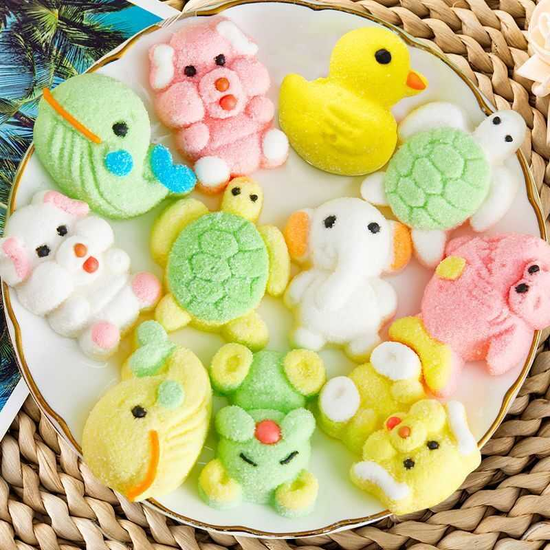 高颜值棉花糖卡通造型软糖奶茶蛋糕零食烘焙批发独立包装散装糖果