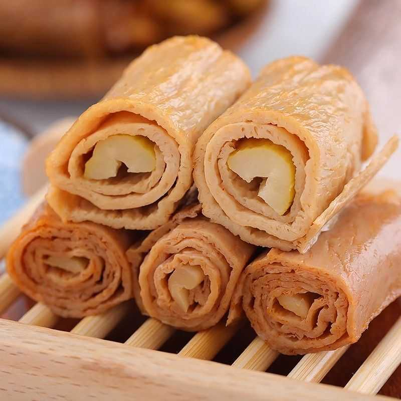 太浦河肉拜拜笋尖素肉卷笋尖夹心豆腐干真空豆卷美味豆干零食小吃