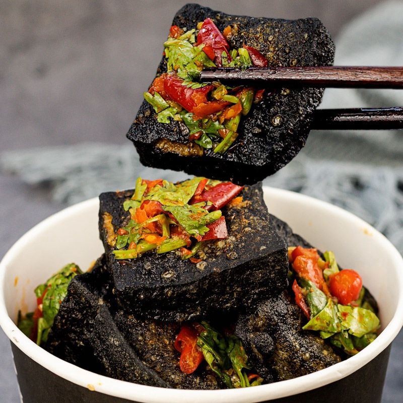 【送汤汁配料】正宗长沙臭豆腐生胚黑色油炸原胚臭豆腐干经典小吃