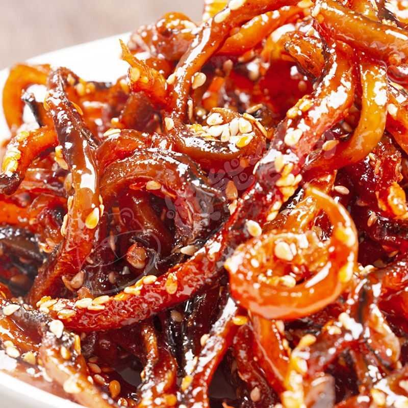 香辣鳗鱼丝甜辣芝麻蜜汁即食休闲解馋小零食海鲜罐装香辣味鳗鱼干