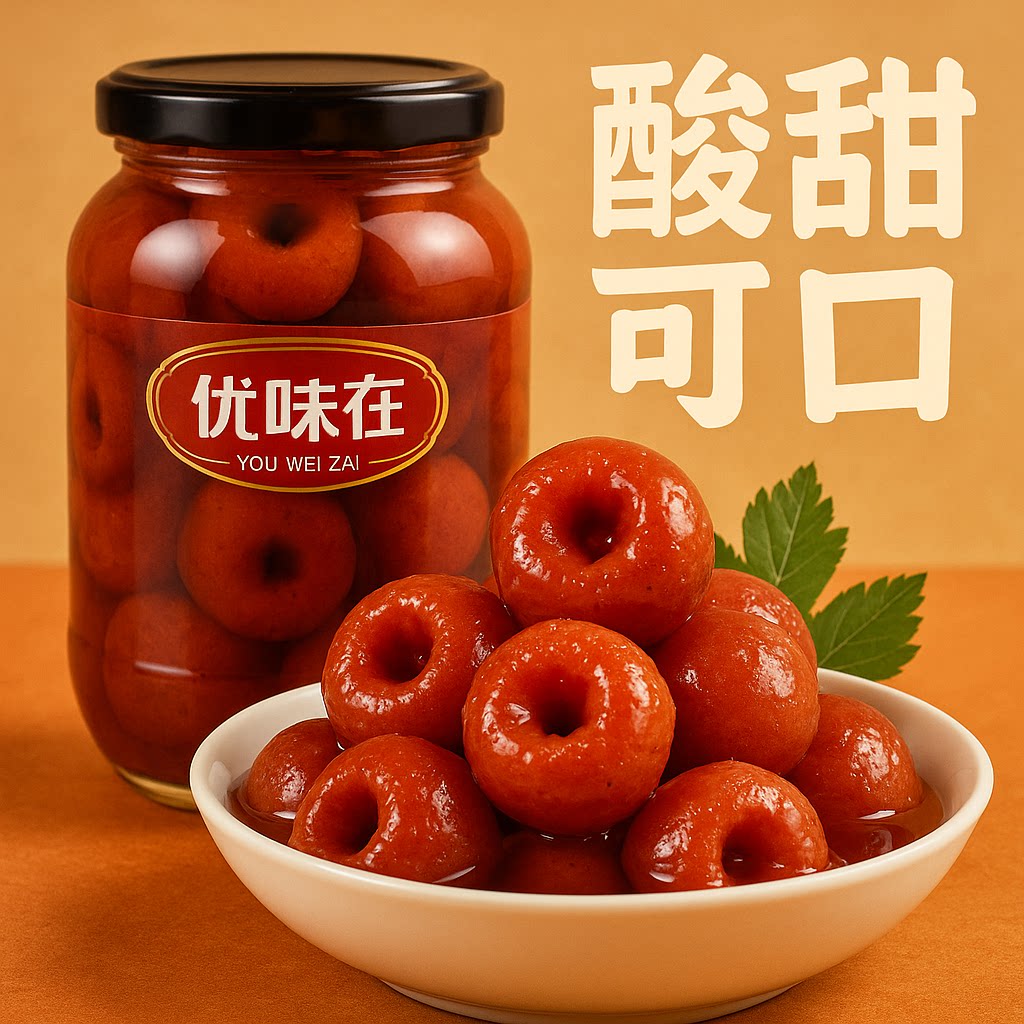 水果罐头酸甜红色汤汁山楂罐头每瓶510克4瓶装即食一整箱