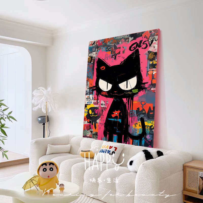 小众高级感黑猫咪钻石画满钻客厅高难度十字绣2024新款卧室手工5d,居家布艺,钻石绣,淘宝优惠券,粉丝福利购,淘宝优惠卷
