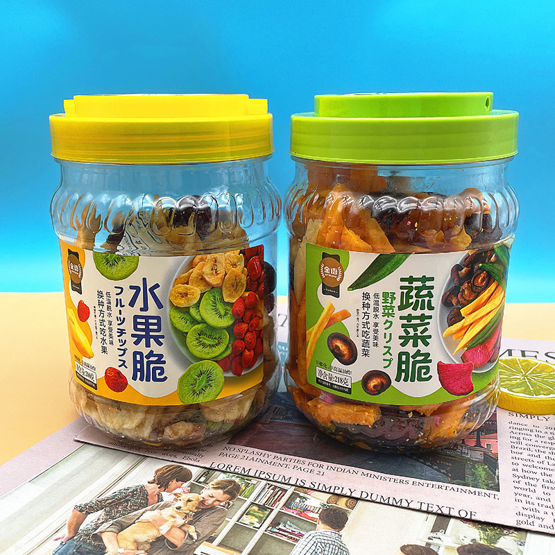 金语水果脆200g蔬菜脆218g桶装果蔬脆果干网红休闲零食香蕉干草莓