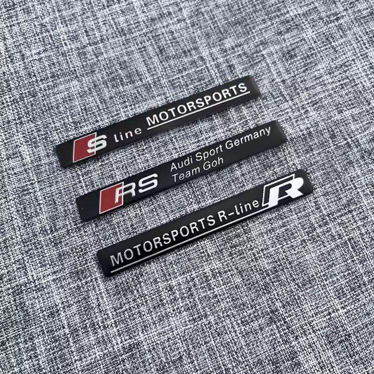 适用于 于奥迪A3 A4L A6L Q2 Q5LQ7改装sline车标RS金属车贴尾标