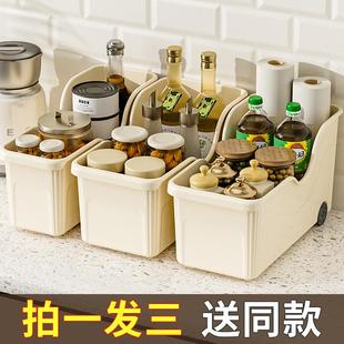 储物盒锅盖整理盒带滑轮杂物收纳置物架 厨房锅具桌面收纳盒抽拉式