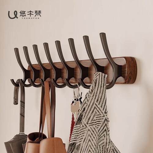 实木挂衣架墙上壁挂玄关挂衣钩进门口玄关入户衣服衣帽挂钩免