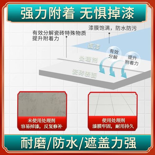 瓷砖改色漆卫生间地砖改造翻新专用瓷漆外墙油漆地板砖地面磁砖漆