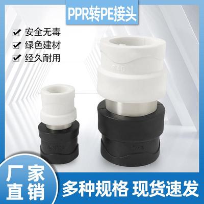 PE转换PPR接头配件202532水管变换变化热熔头4分6分1寸黑管变白管