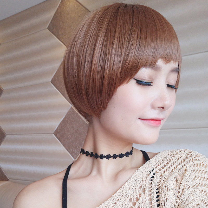 假发女齐耳短发造型狗啃刘海bobo韩国波波头蘑菇头网红圆脸内扣
