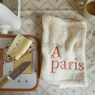 厨房刺绣擦手巾强吸水不掉毛可挂抹布 法式 green house