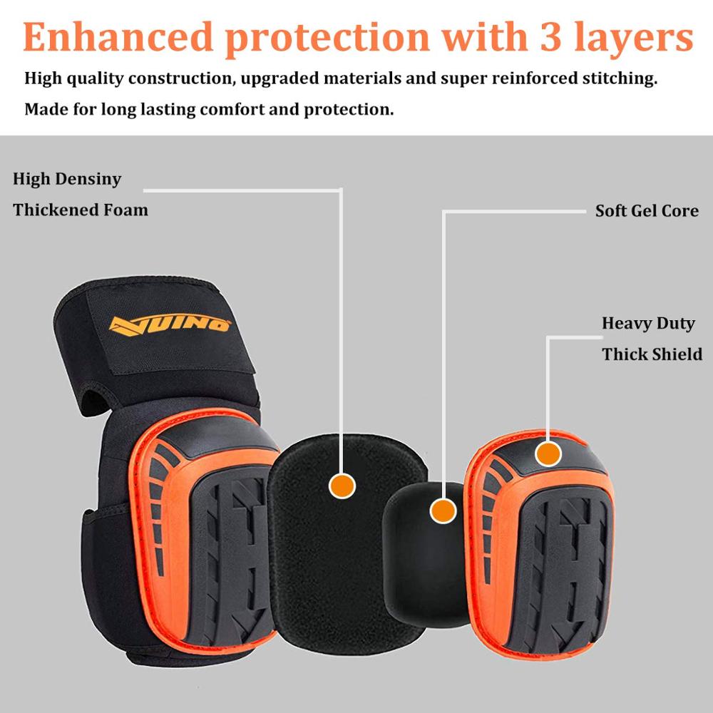 Heavy Duty Knee Pads for Work with Comfortable Gel Cushion A